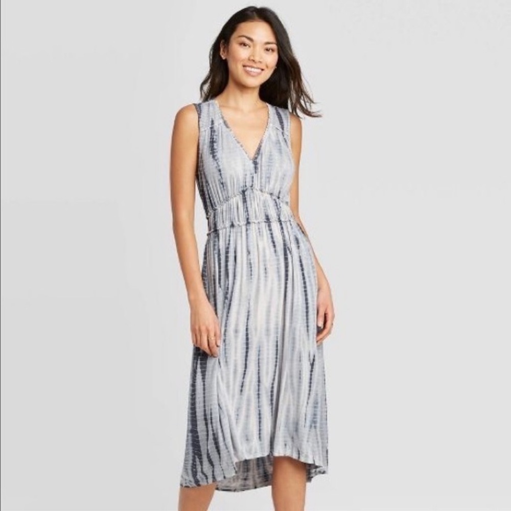 Knox Rose Tie Dye Smocked Hi-Low Midi Tank Dress size small